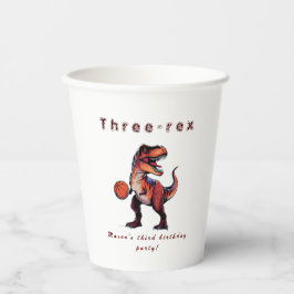 Three-Rex basketball Dino birthday Pappbecher