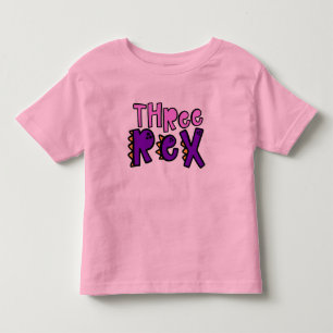 Three Rex Birthday Girl Toddler T - Shirts