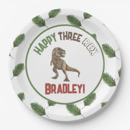 Three Rex Birthday Watercolor Pappteller