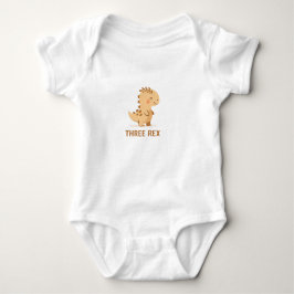 Three Rex Cute Dino Pun – Funny Kawaii Dinosaur Baby Strampler