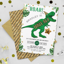 Three Rex Dinosaur 3. Geburtstag