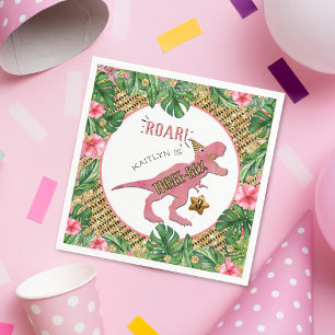 Three-Rex Dinosaur 3. Geburtstag Napkins Serviette