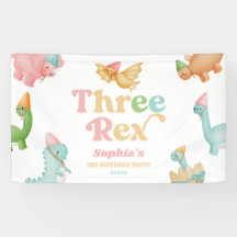 Three Rex Dinosaur 3rd Third Birthday Party
