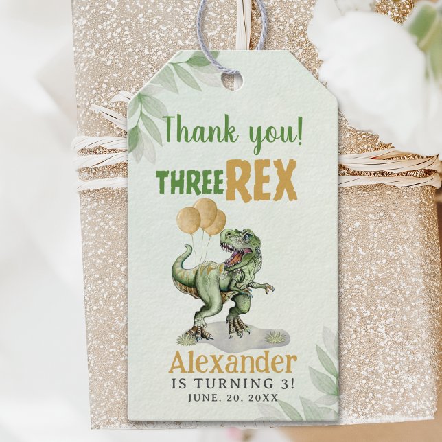 Three Rex - Funny Birthday 3rd Boy Dinosaur Geschenkanhänger (Von Creator hochgeladen)
