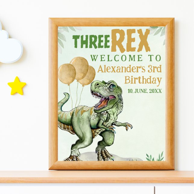 Three Rex - Funny Birthday 3rd Boy Dinosaur Poster (Von Creator hochgeladen)