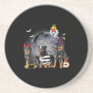Three Rottweilers Satan Witch Mummy Halloween Cost Getränkeuntersetzer