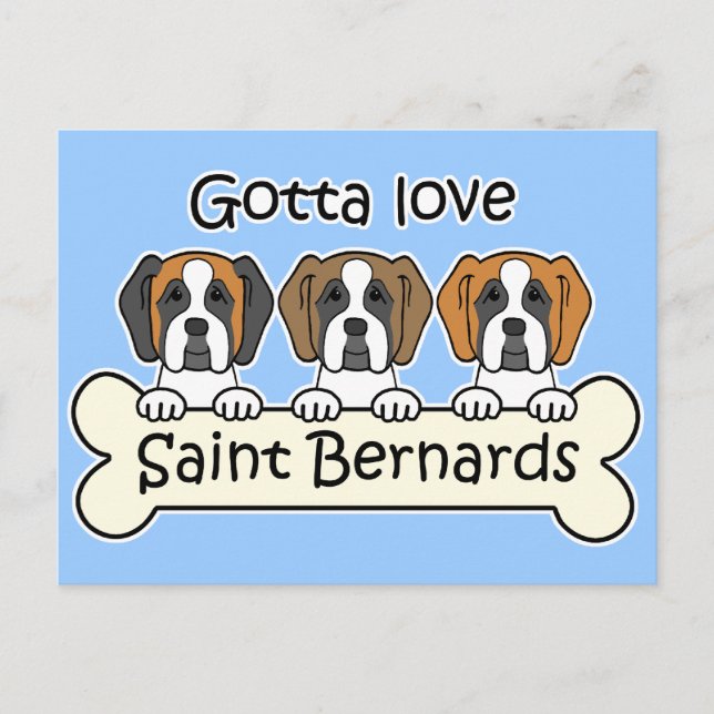 Three Saint Bernards Postkarte (Vorderseite)