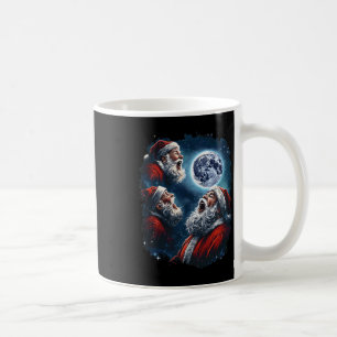 Three Santa Claus Moon Howling Funny Christmas Hol Kaffeetasse