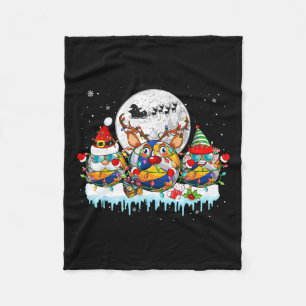 Three Santa Reindeer Volleyball Sungles Xmas Playa Fleecedecke