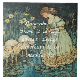 THREE SHEEP THANKFUL TILE FLIESE