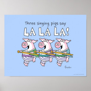 THREE SINGING PIGS affiche par Sandra Boynton