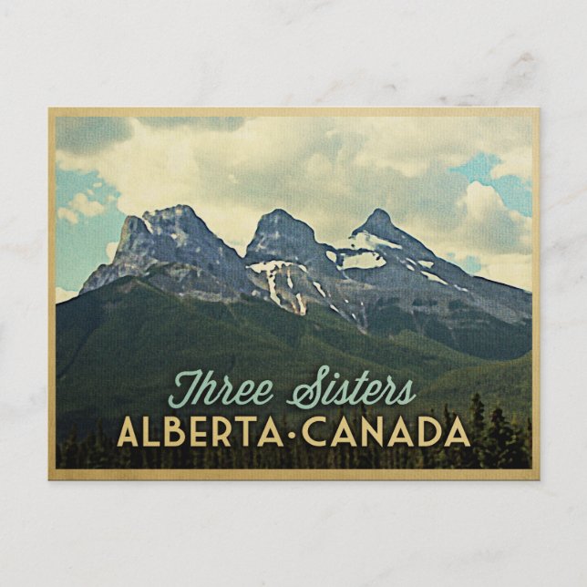 Three Sisters Alberta Canada Postkarte (Vorderseite)