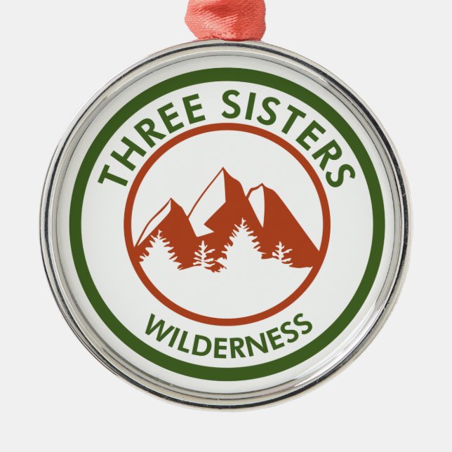 Three Sisters Wilderness Ornament Aus Metall (Vorne)