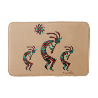 Three Southwest Kokopelli Bath Mat Badematte