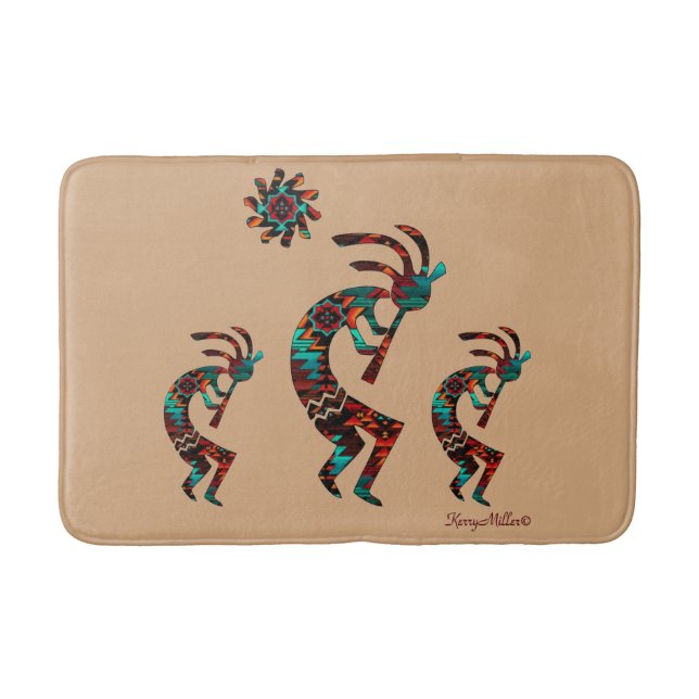 Three Southwest Kokopelli Bath Mat Badematte (Vorderseite)