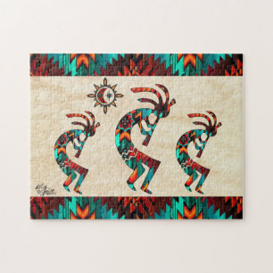Three Southwest Kokopelli Jigsaw Puzzle