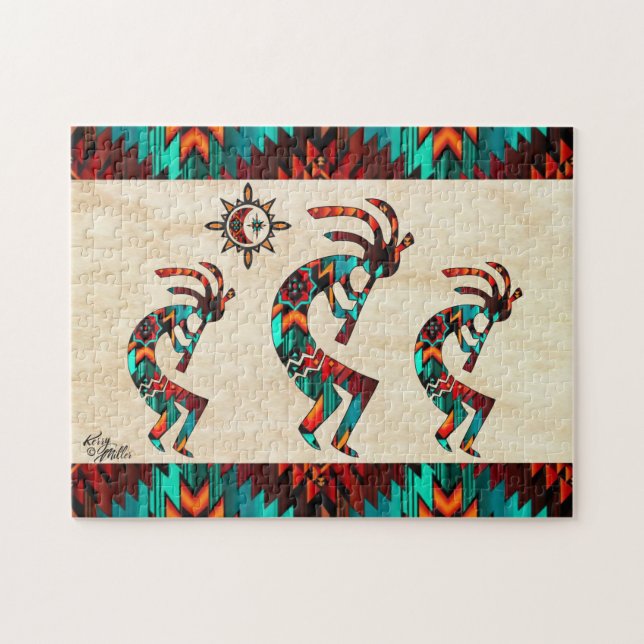Three Southwest Kokopelli Jigsaw Puzzle (Horizontal)