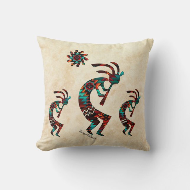 Three Southwest Kokopelli Kissen (Vorderseite)