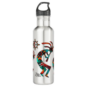 Three Southwest Kokopelli Stainless Steel Water B Edelstahlflasche