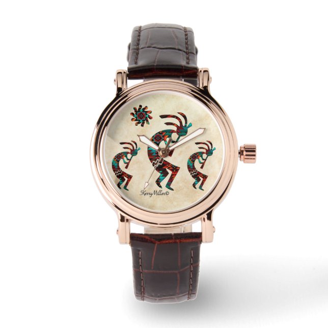 Three Southwest Kokopelli Watch Armbanduhr (Vorderseite)