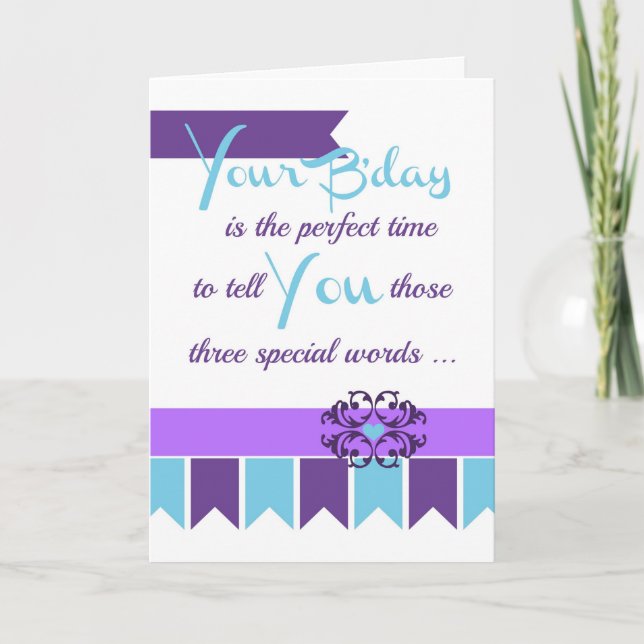 Three Special Words for your favorite adult! Karte (Vorderseite)