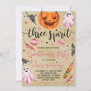 Three Spirit Gruseliger Halloween Geburtstag Einladung