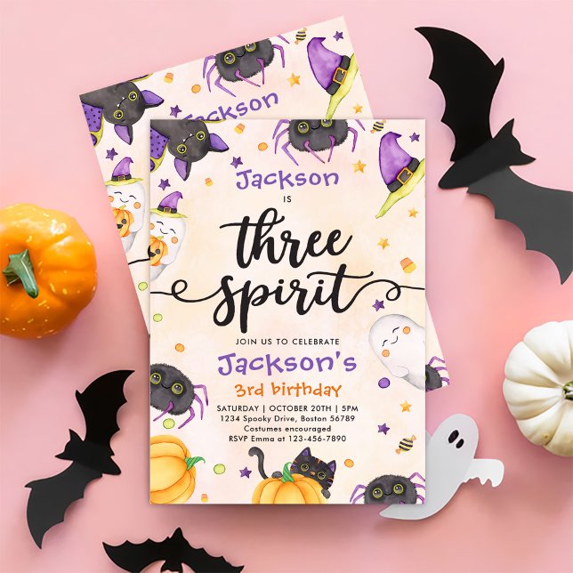 Three Spirit Halloween 3. Geburtstag Einladung (Von Creator hochgeladen)