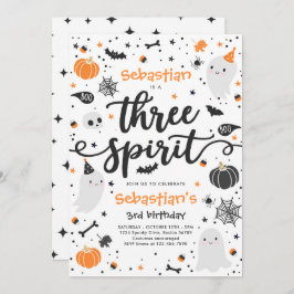 Three Spirit Niedlich Halloween Ghost 3. Geburtsta Einladung