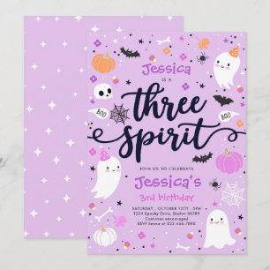 Three Spirit Niedlich Halloween Ghost 3. Geburtsta Einladung