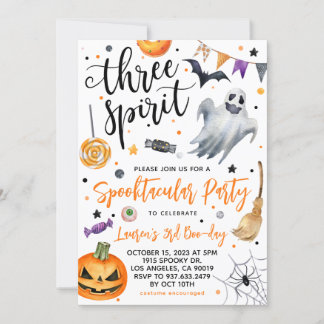 Three Spirit Spooky Halloween Einladung
