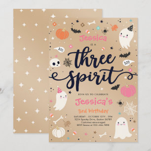 Three Spirit Vintag Halloween Ghost 3. Geburtstag Einladung