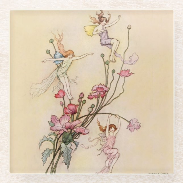 „Three Spirits Mad With Joy“ von Warwick Goble Glasuntersetzer (Vorderseite)