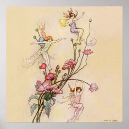 "Three Spirits Mad With Joy" von Warwick Goble Poster