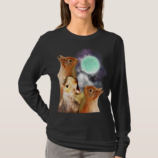 Three Squirrel Moon T-Shirt (Vorderseite)