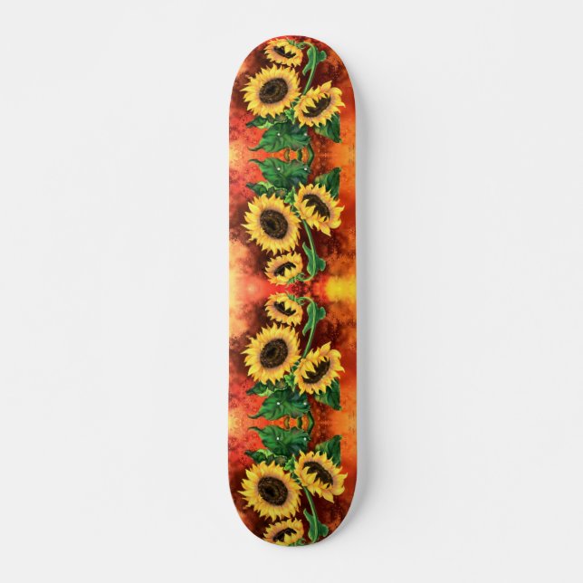 Three Sunflowers Skateboard (Vorne)