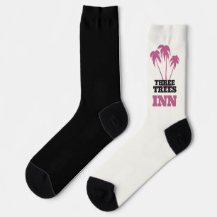 Three Trees Inn (schwarz-weiß) Socken