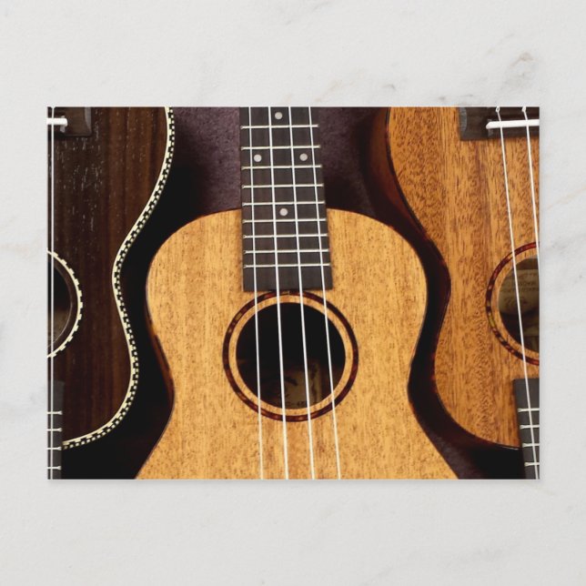 Three Ukulele Postcard Postkarte (Vorderseite)