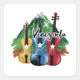 three Venezuelan violins Quadratischer Aufkleber