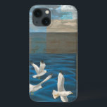 Three White Seagulls Flying Over the Water title_seo2<br><div class="desc">Need to get away? Do it by choosing this painting by artist Tara Friel representing three seagulls flying over the water. The sight of the waves of the ocean and the vivid colors make this design very realistic.</div>