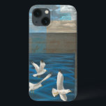 Three White Seagulls Flying Over the Water title_seo2<br><div class="desc">Need to get away? Do it by choosing this painting by artist Tara Friel representing three seagulls flying over the water. The sight of the waves of the ocean and the vivid colors make this design very realistic.</div>