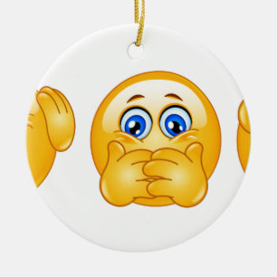 three wise emojis keramikornament