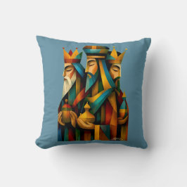 Three Wise Men Abstract Nativity Art Kissen