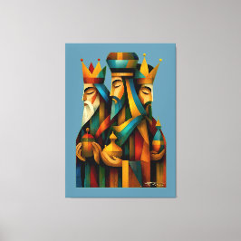 Three Wise Men Abstract Nativity Art Leinwanddruck