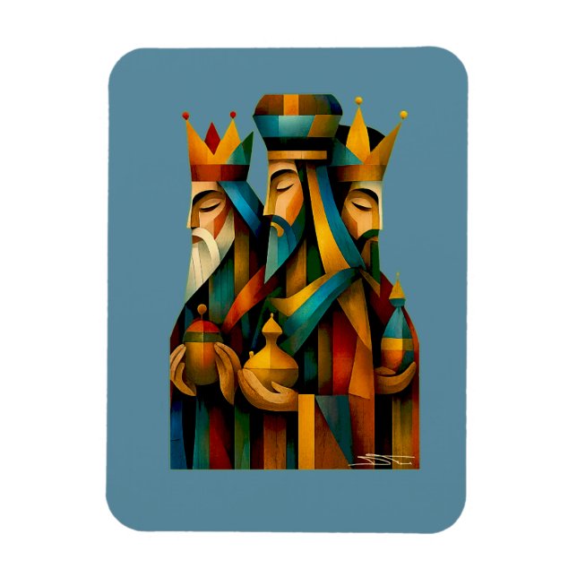Three Wise Men Abstract Nativity Art Magnet (Vertikal)