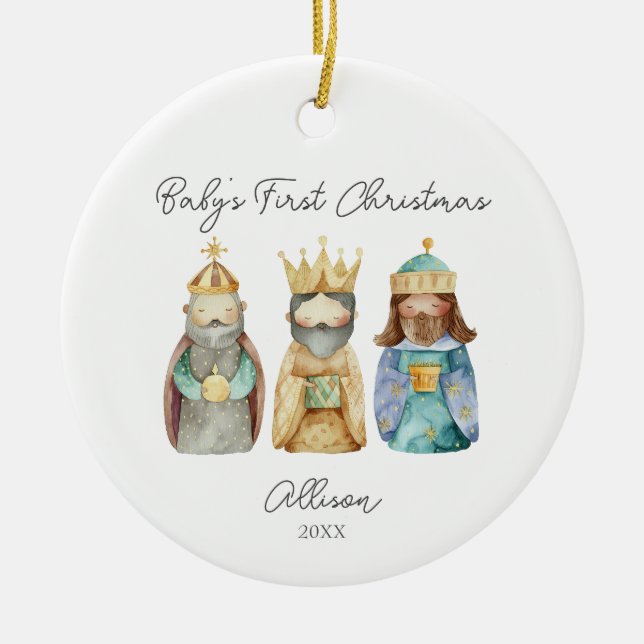 Three Wise Men Baby's First Christmas Nativity Keramik Ornament (Vorne)
