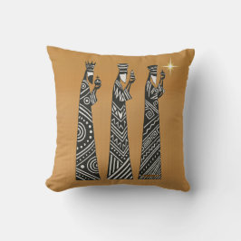 Three Wise Men Black & White Christmas Nativity Kissen