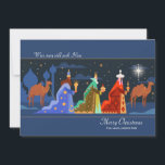 Three Wise Men Christmas Card Feiertagskarte<br><div class="desc">Eine farbenfrohe Weihnachtskarte mit den Drei Weisen und ihren Kamelen in einer Sternennacht. (Celebration Vektor erstellt von pikisuperstar - www.freepik.com). Die Karte lässt sich leicht mit Ihren Formulierungen, Schriftart, Schriftart und Papierform anpassen. Nicht genau das, was Sie suchen? Alle unsere Produkte können auf Ihre Bedürfnisse zugeschnitten werden, ohne Aufpreis. Kontaktieren...</div>