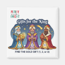 Three Wise Men Christmas Gifts Logic Game Magnet