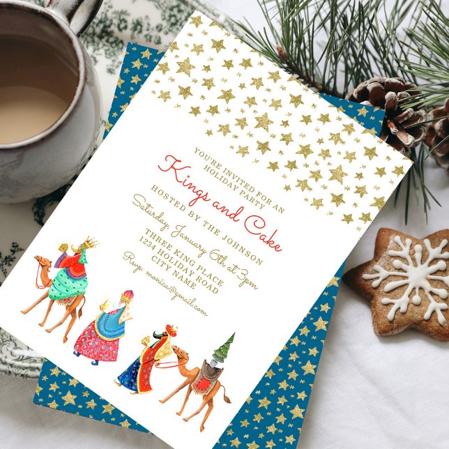 Three Wise Men Gold Glitzer Stars Weihnachtsfest P Einladung (Three Wise Men Gold Glitter Stars Christmas Party Invitation)