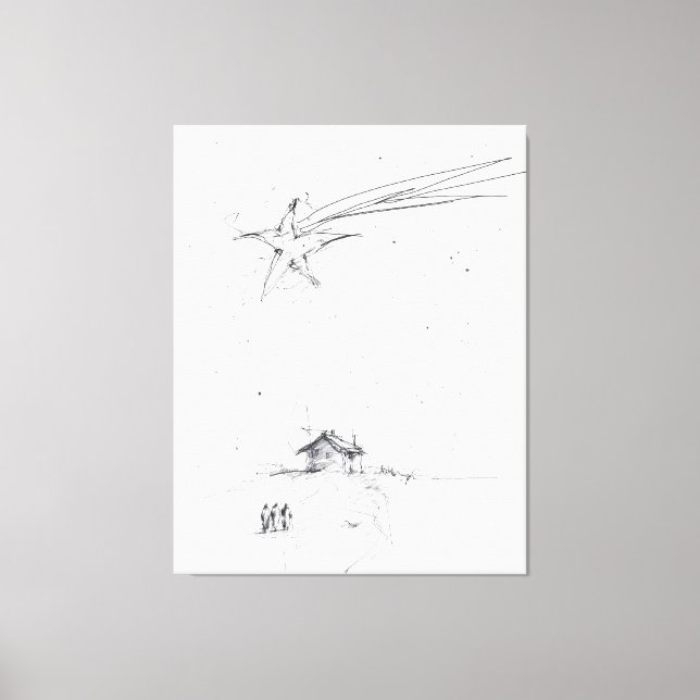 Three Wise Men – Minimalist Nativity Sketch Leinwanddruck (Vorderseite)